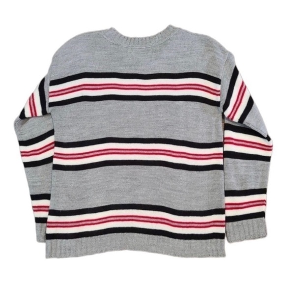 Cotton Emporium Blue And Grey Knit Striped Sweater Size L - Picture 2 of 3